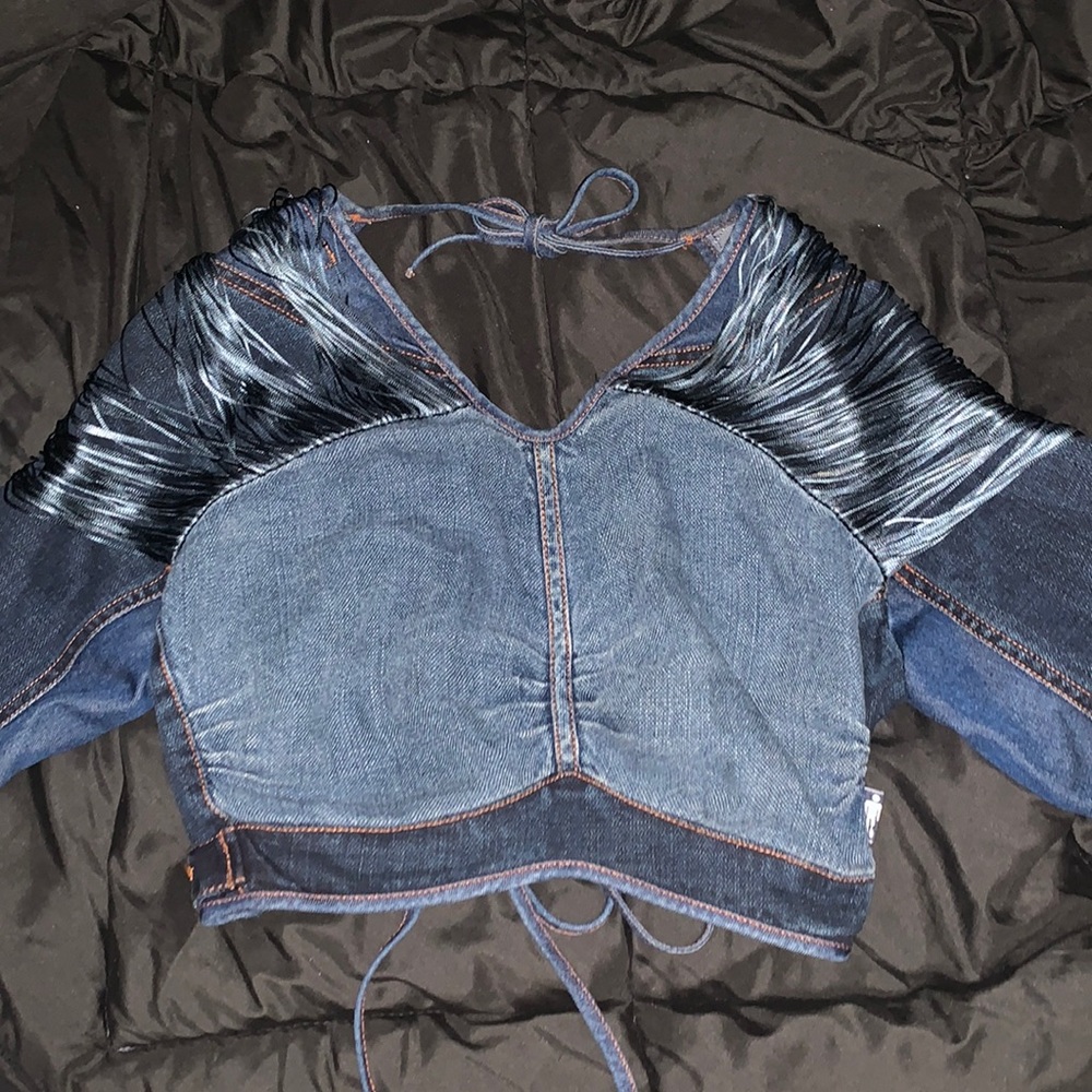 JEAN PAUL GAULTIER open back denim top
